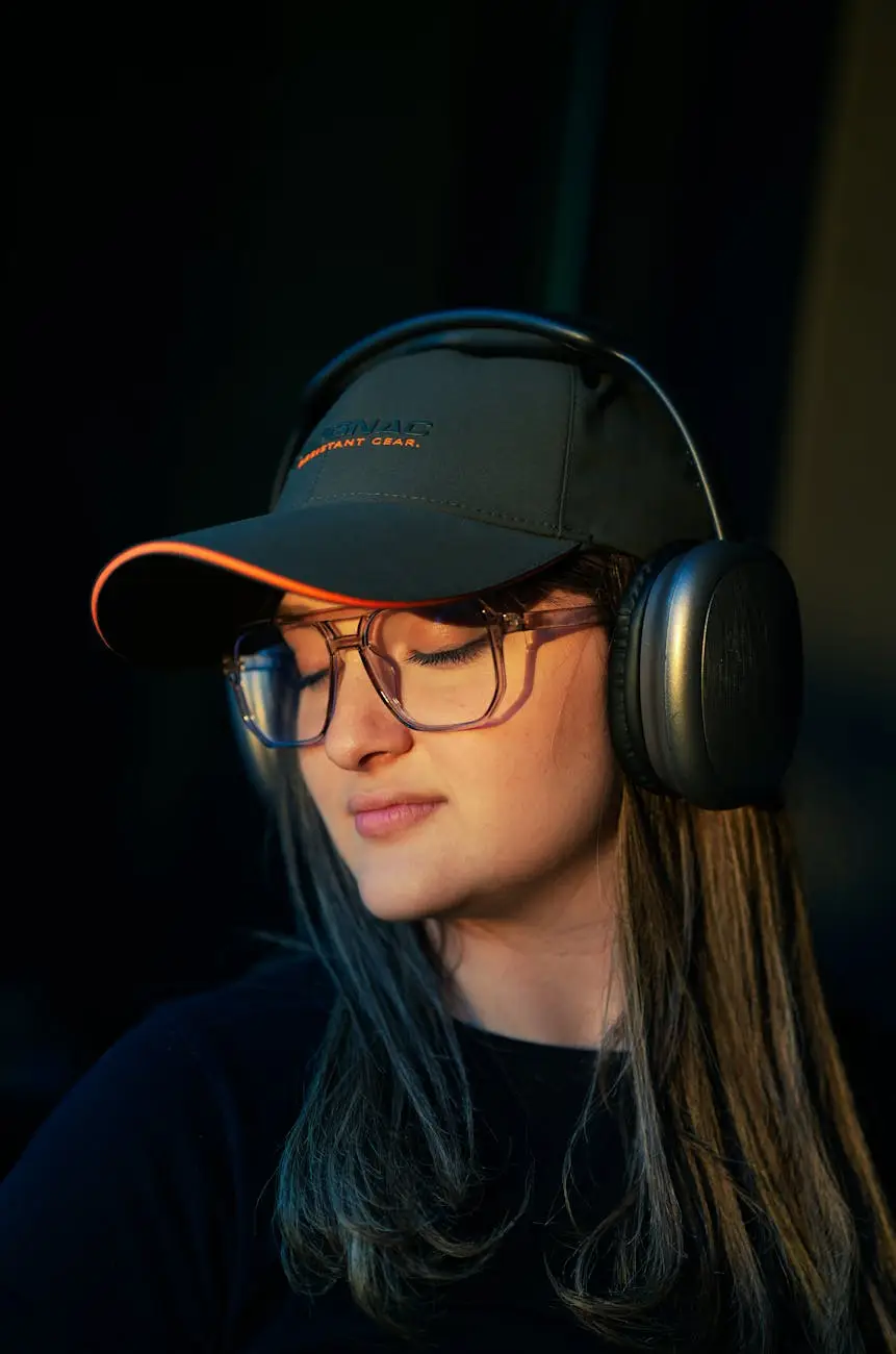 woman wearing headphones in warm evening light
