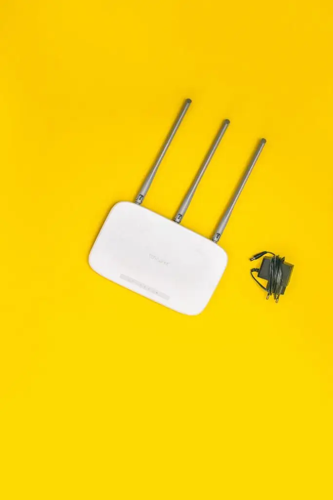 wifi router on yellow background